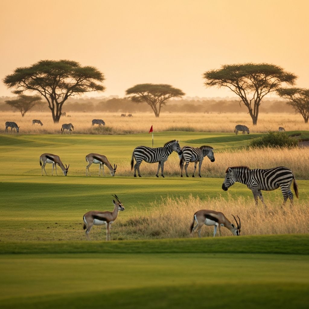 Savannah wildlife grazing near the Changamire Golf course